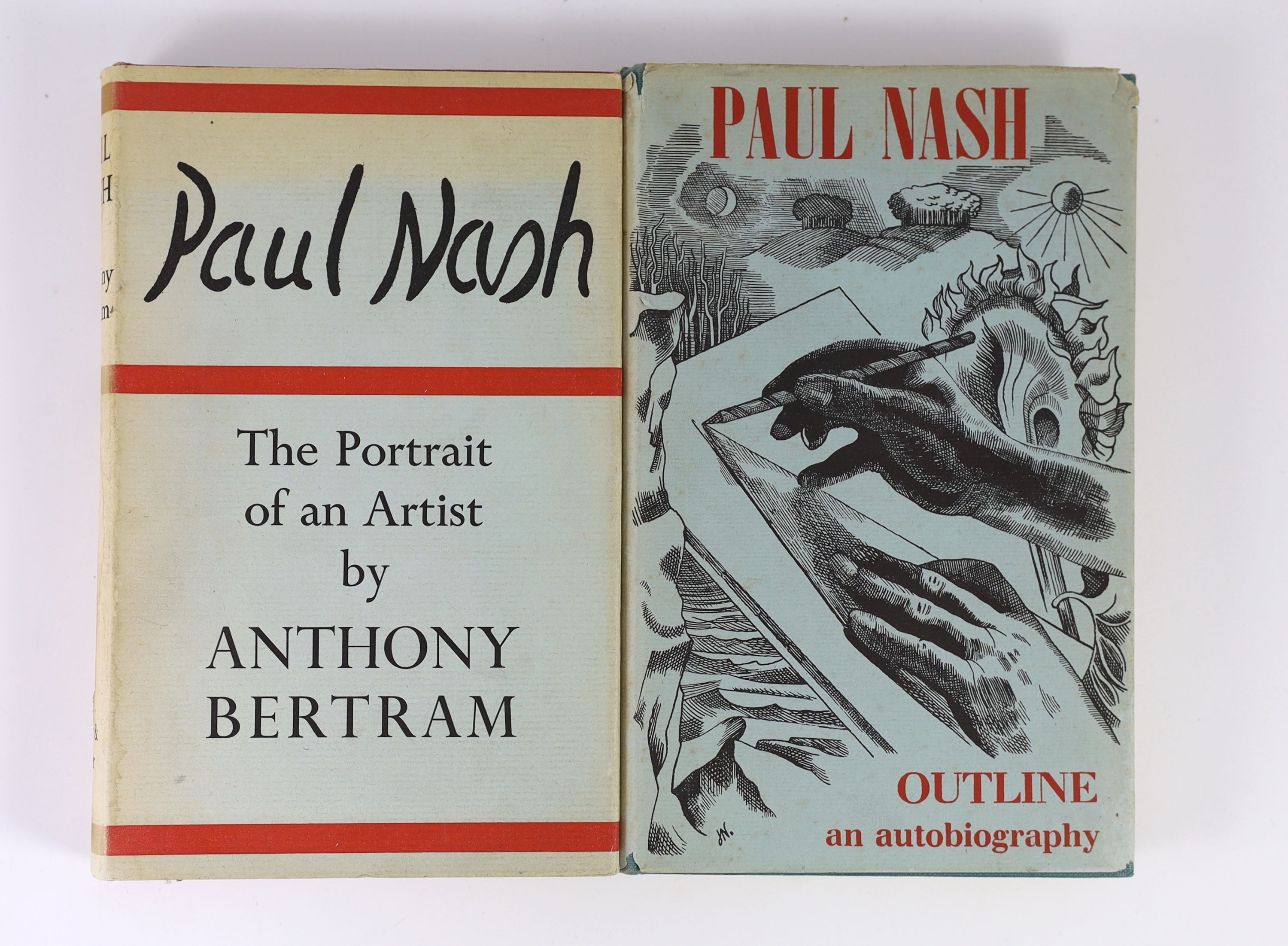 Nash, Paul - Outline. 1st ed. Complete with 3 plates, 2 being coloured, and numerous full page text illus. Publishers cloth with Letters direct on upper and spine and original illustrated d/j. 8vo Faber and Faber Limited